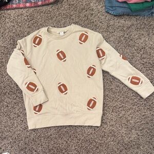 Football Patterned Beige Sweatshirt